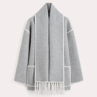 YASMINE | COZY STATEMENT JACKET WITH SCARF