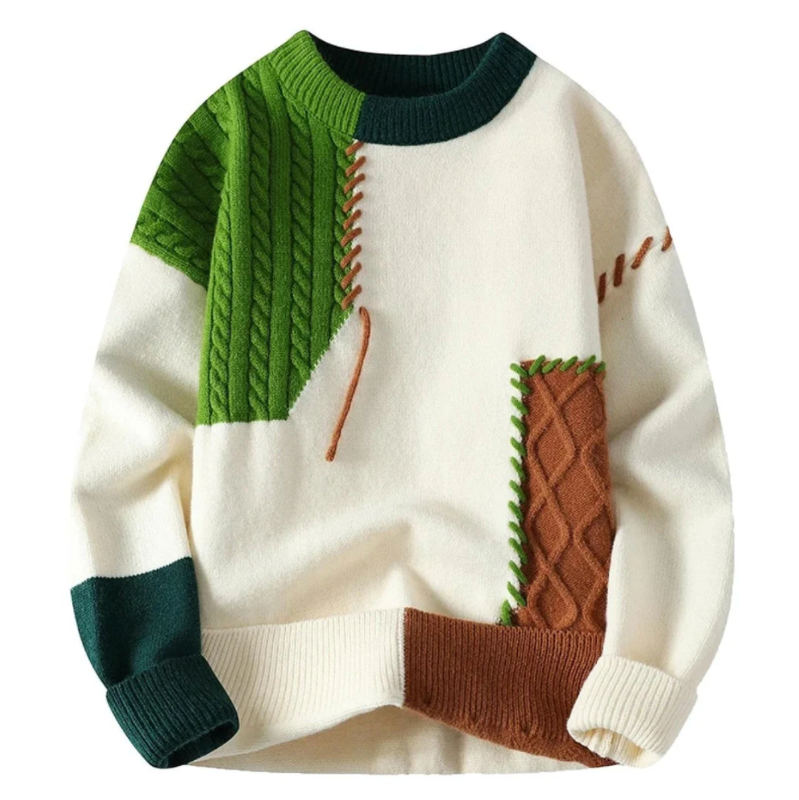 LUKE | COMFORTABLE PATCHWORK SWEATER